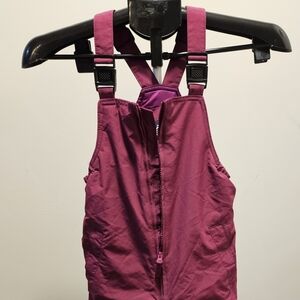 Lands’ End Girls Size 8 Insulated Snow Bibs – Plum
